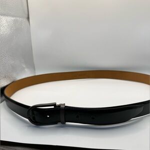Redwall Black Leather Belt Made in Italy Size 40 Matte Buckle Minimalist Classic